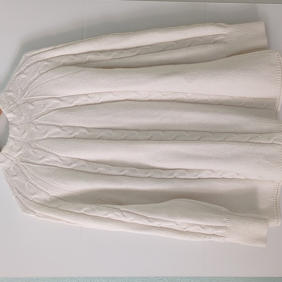 Soft Surroundings Nisette Mock Neck Women's Cream Cable Knit Sweater Coastal XLP - Picture 7 of 9